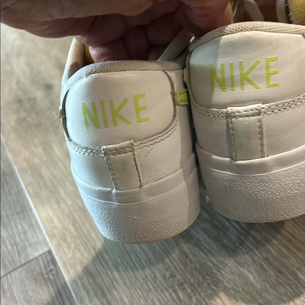Nike White and Lime Green Casual Sneakers - Picture 3 of 7